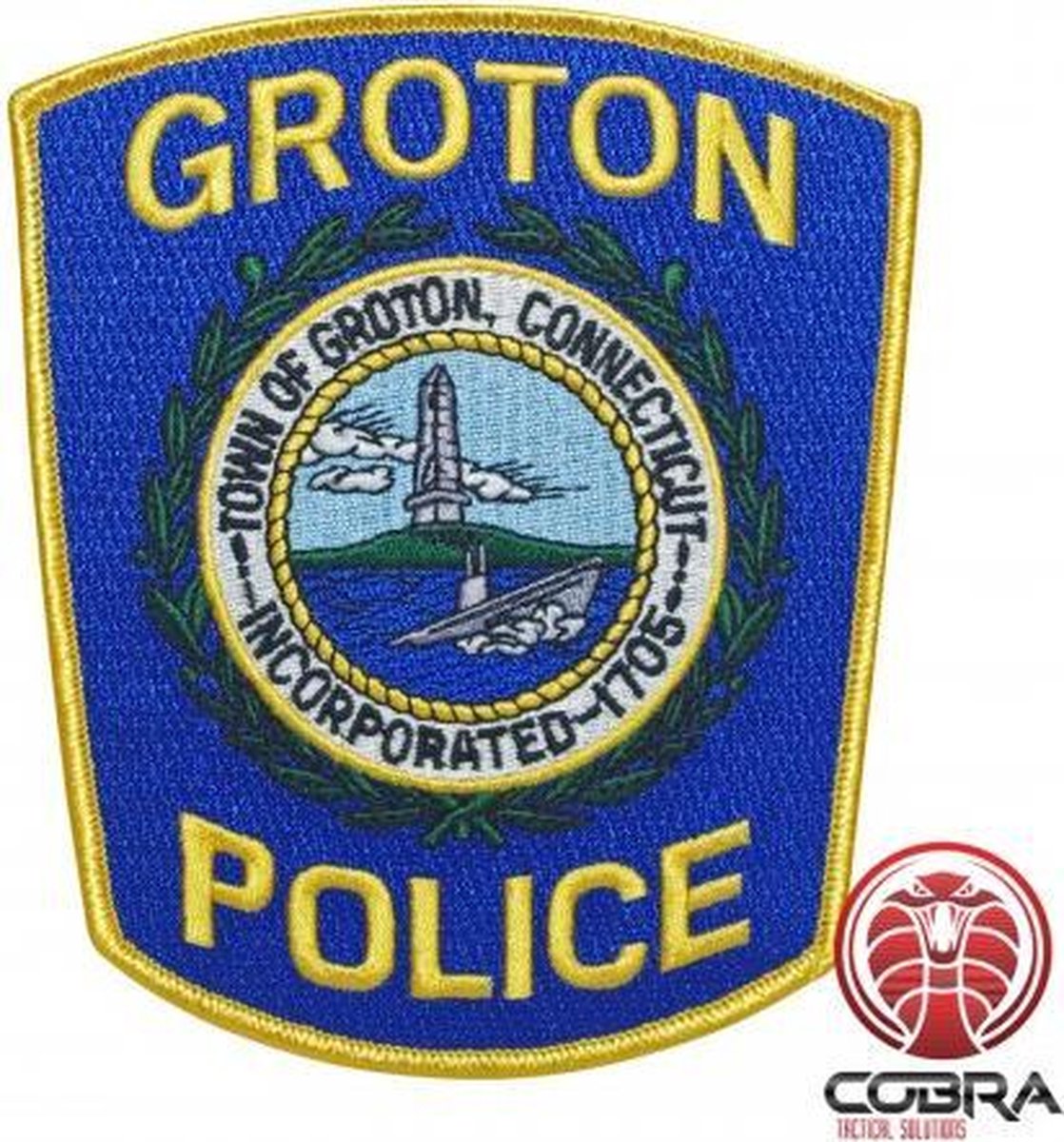 Groton Police Connecticut geborduurde patch | Strijkpatches | Military Airsoft